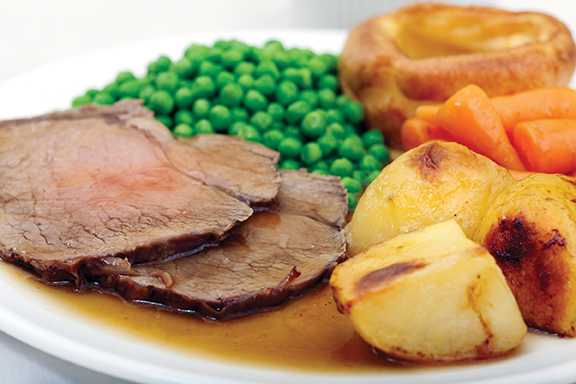 Although peas do not have many shared chemical compounds, they do have similarities with roast beef.