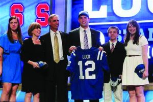 The Luck family at Andrew’s NFL draft in 2012. From left, Mary Ellen, Kathy, Oliver, Andrew, Addison and Emily.
