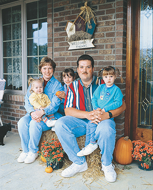 Jennifer and Eric Moody, and daughters Kelsey, from left, Kylee and Katlyn, have a special reason to be thankful this Thanksgiving. Eric and 28 colleagues from the Crane naval center escaped unharmed from the Sept. 11 attack on the Pentagon. (Note to readers: this photo accompanied the original story from November 2001.)