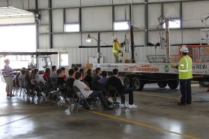 Careers class students from Knox High School attended a high voltage safety demonstration during their visit to the cooperative.