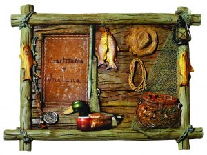 Decorative wooden picture frame Fishing theme