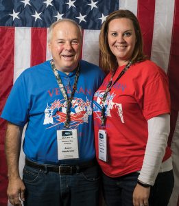 Honor Flight participant James Schabowski and his daughter, Catherine Wilkerson, took part in a recent flight to Washington, D.C. KVREMC is a proud financial supporter of the program.