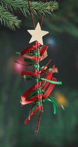 Christmas ribbon tree ornament
