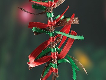 Christmas ribbon tree ornament