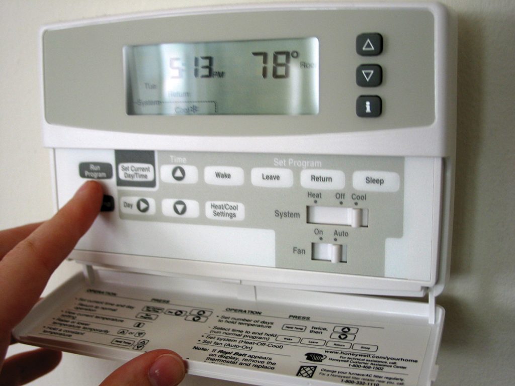 Photo of a thermostat