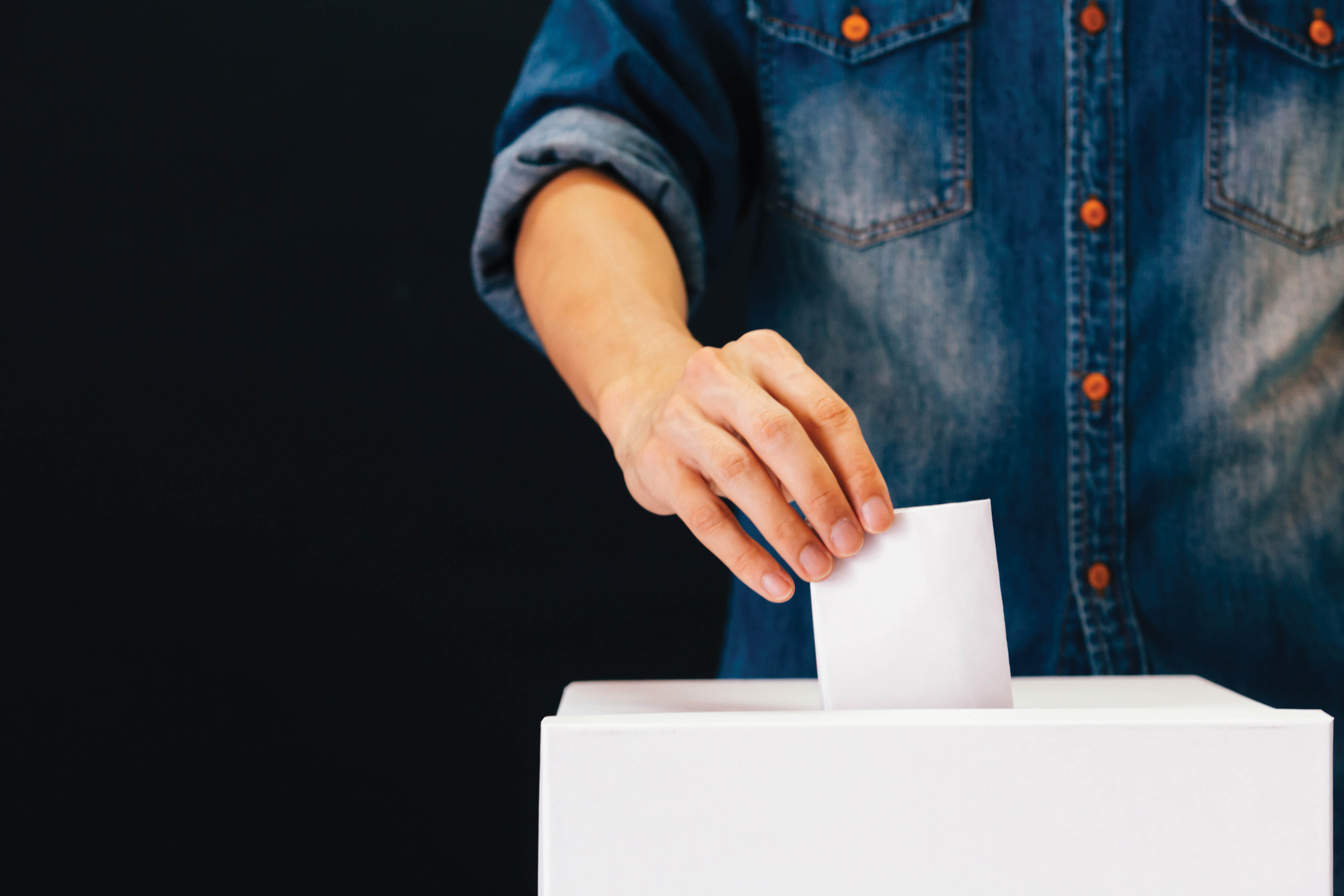 Photo of person voting