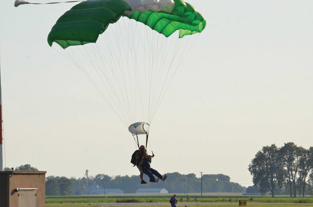 Boone REMC Engineer Chuck Leavitt skydiving