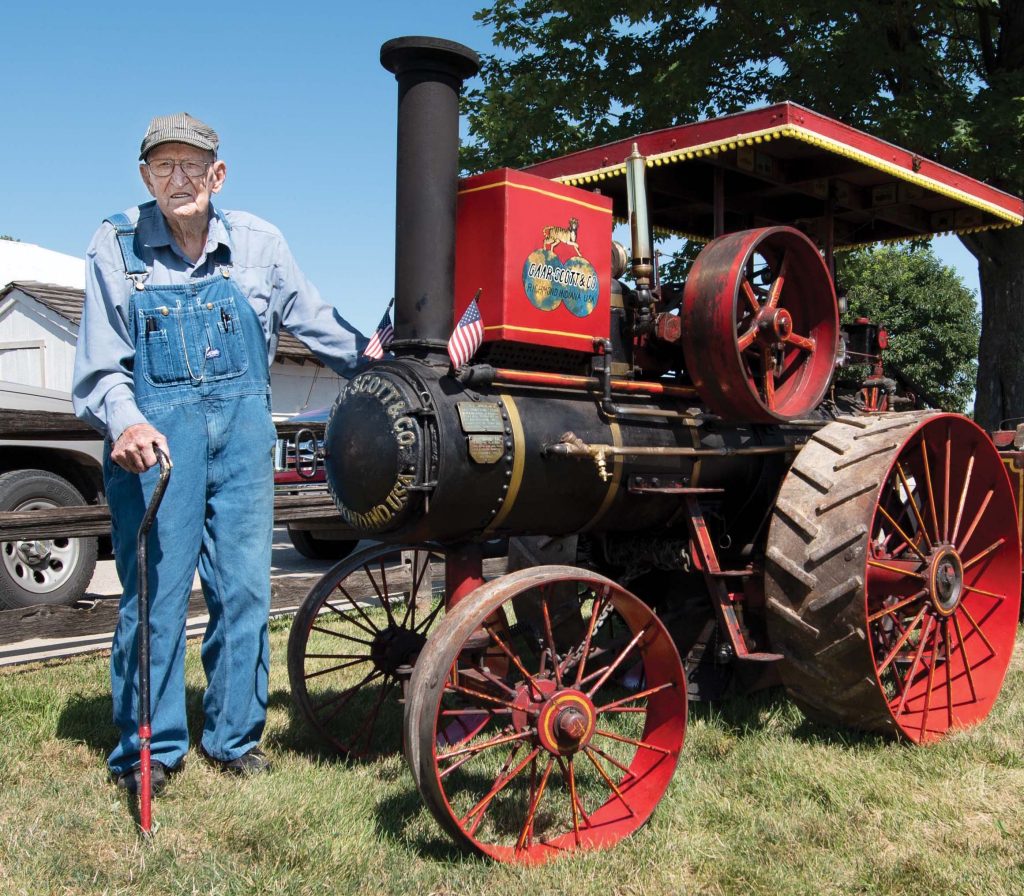 Harold Stark with antique tractor