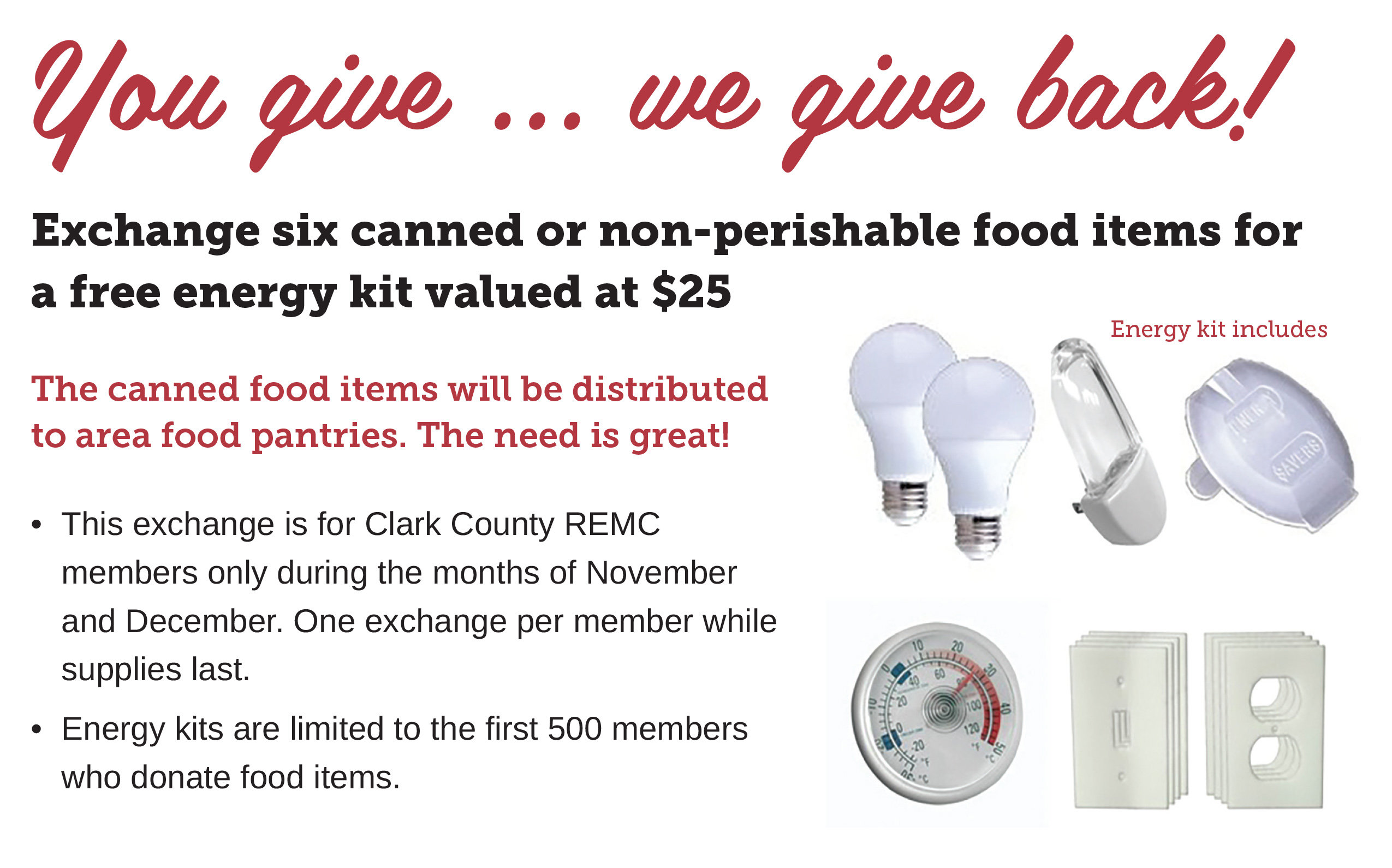 Graphic for canned good exchange