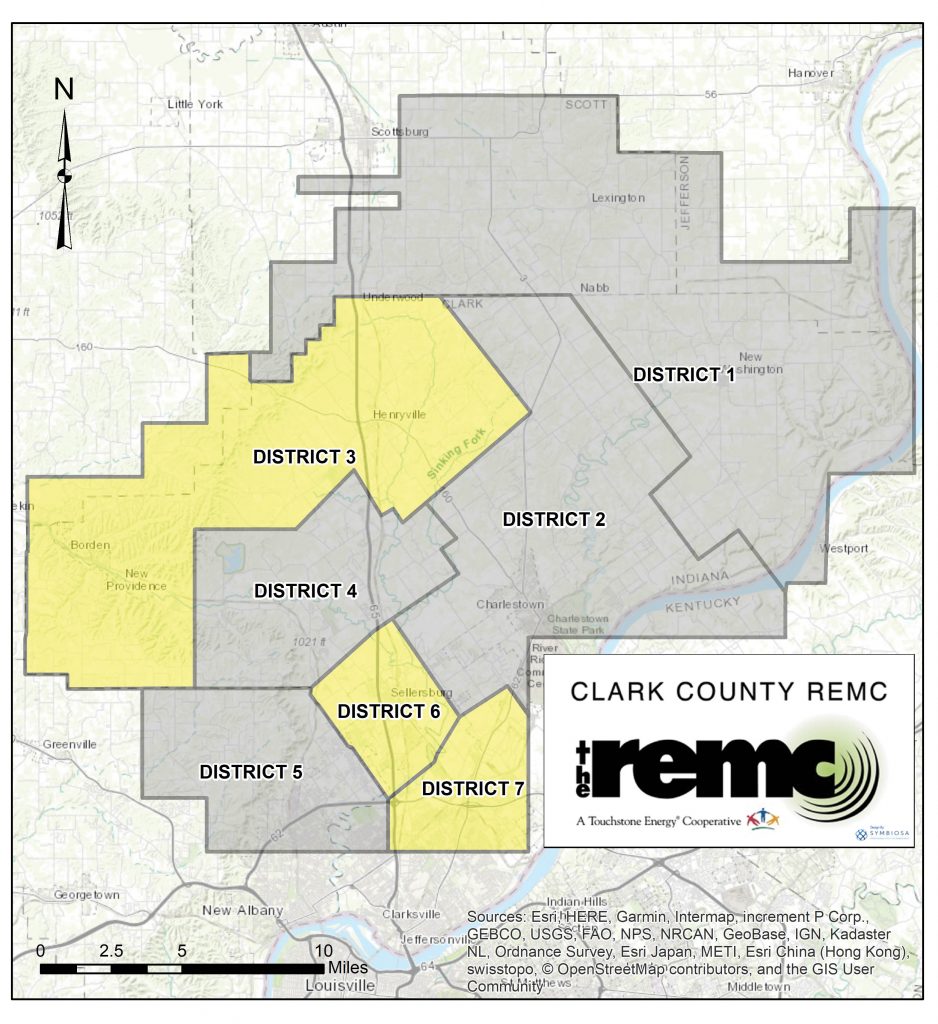 Map of Clark County REMC's districts