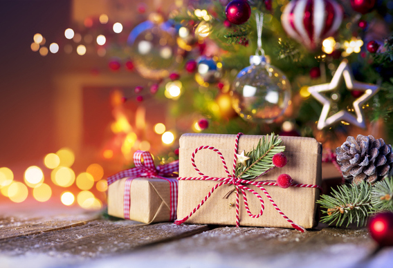 Photo of Christmas tree and presents