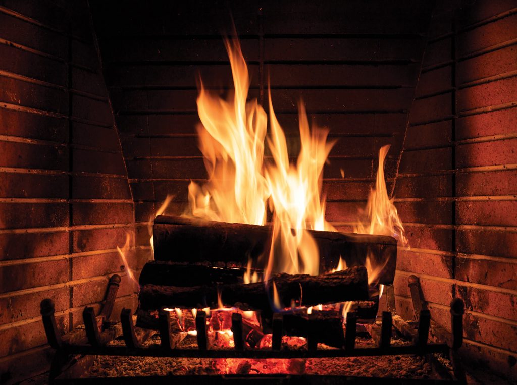 Photo of a fireplace