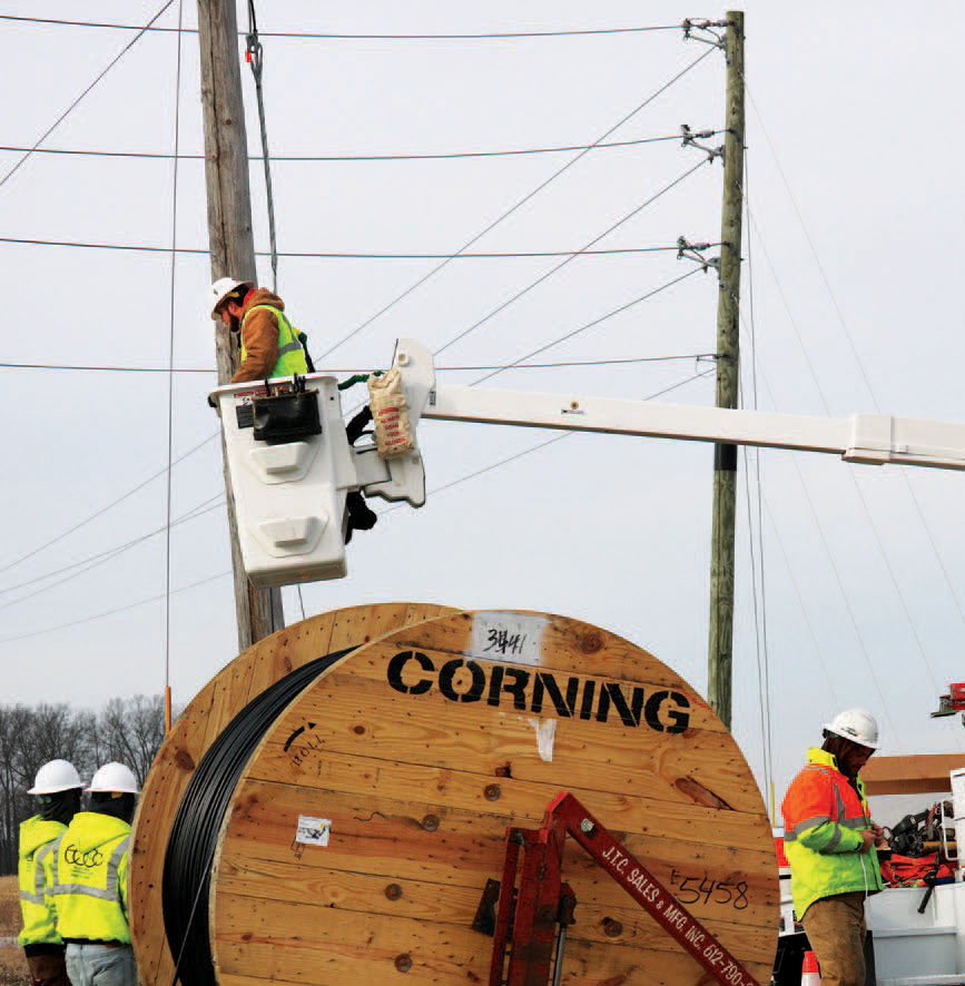 Photo of workers with cable