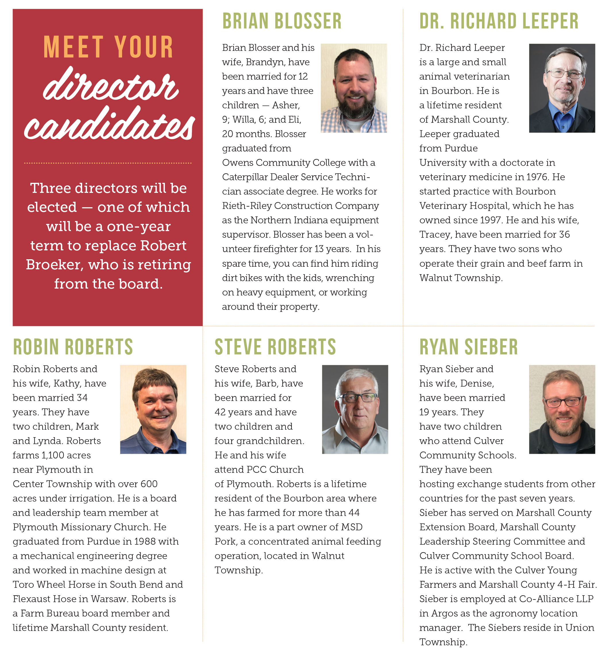 Infographic of Marshall County REMC director candidates