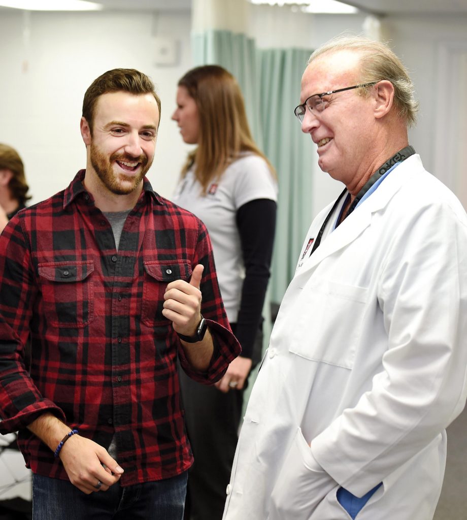 James Hinchcliffe with his doctor