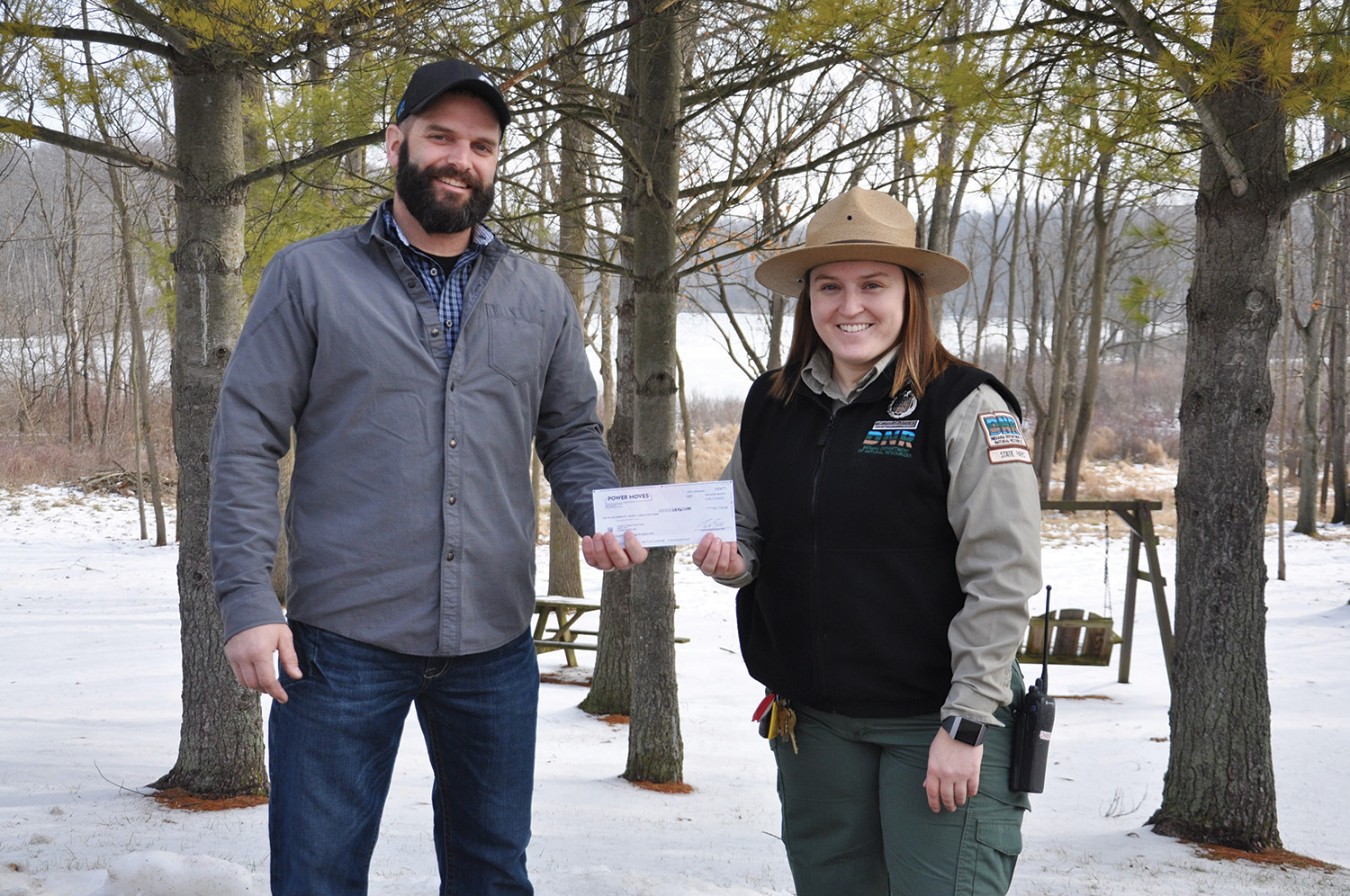 Photo of check presentation to Chain O' Lakes