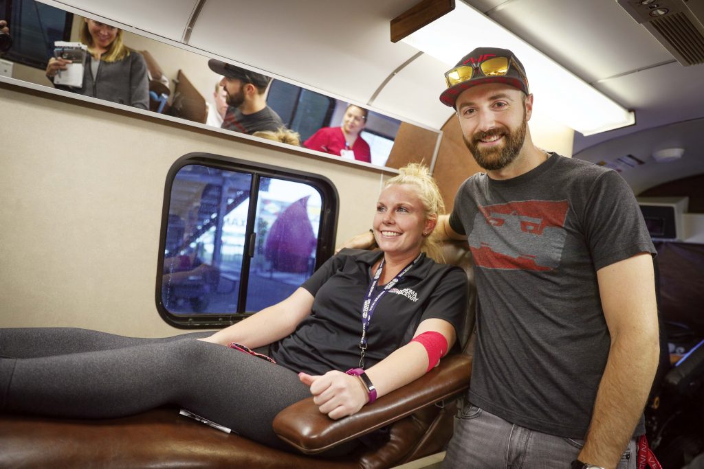 James Hinchcliffe at blood drive