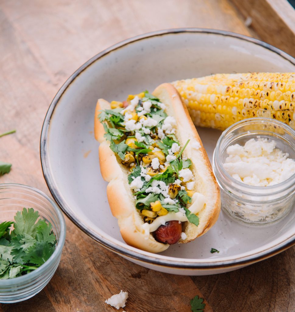 Photo of hot dog and corn