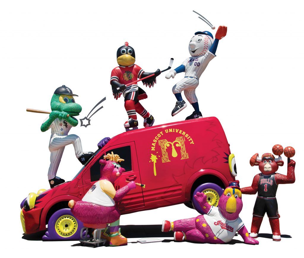 Photo of several mascots