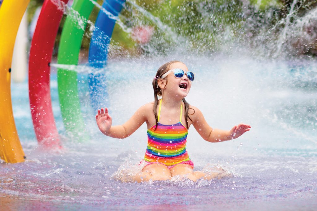 Girl at splash park