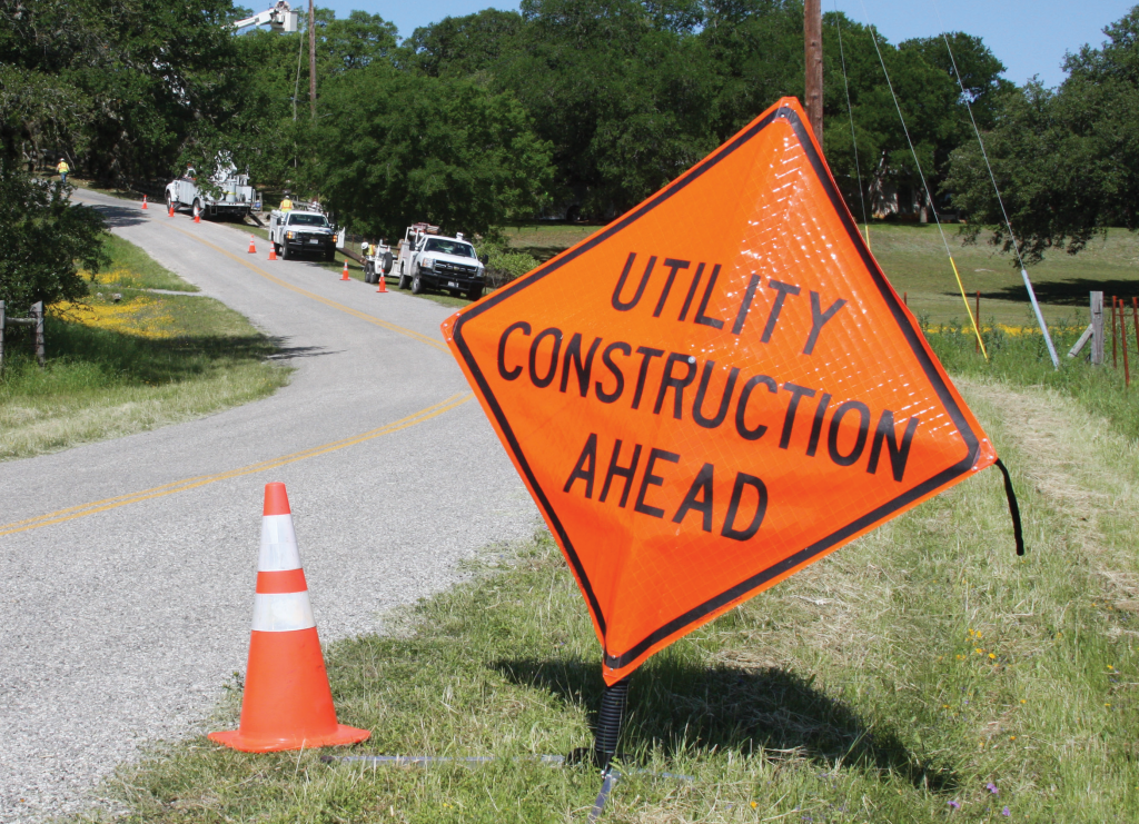 Utility work sign