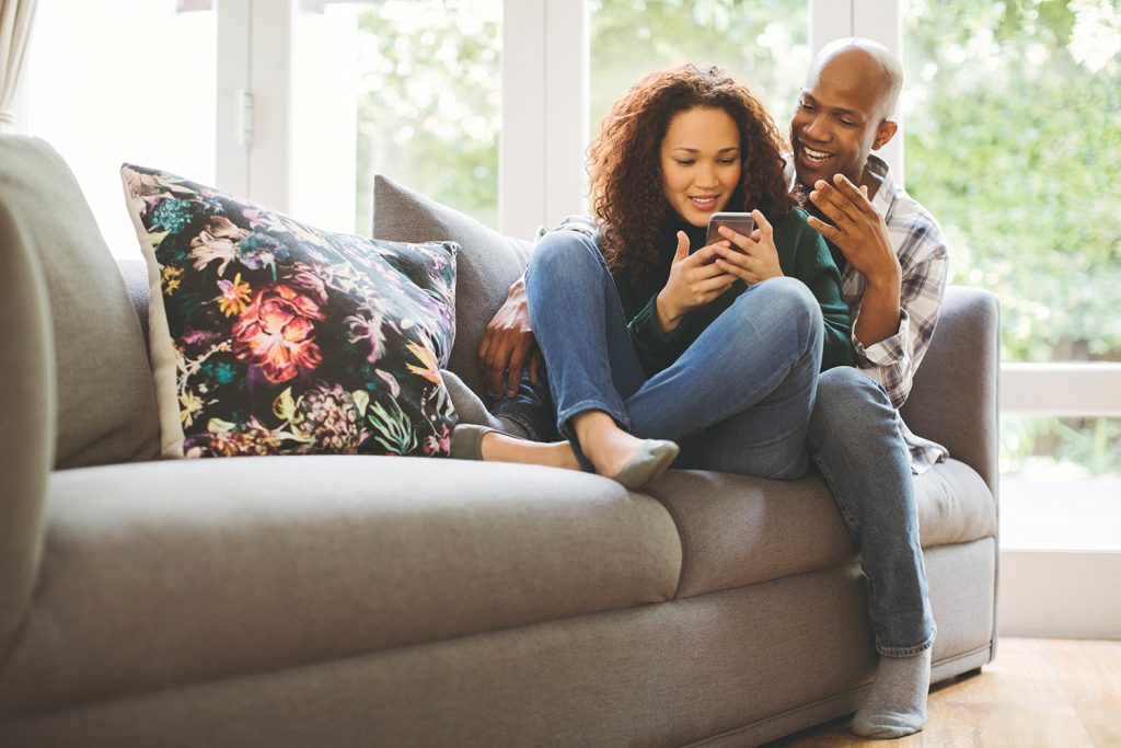 Man and woman on couch