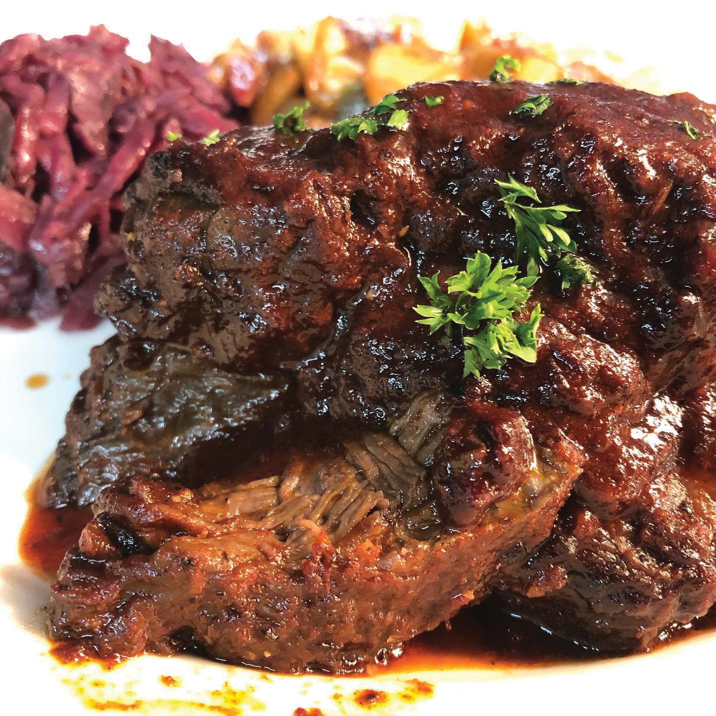 Sauerbraten with Braised Red Cabbage