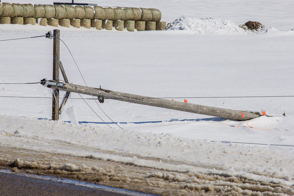 Broken power pole