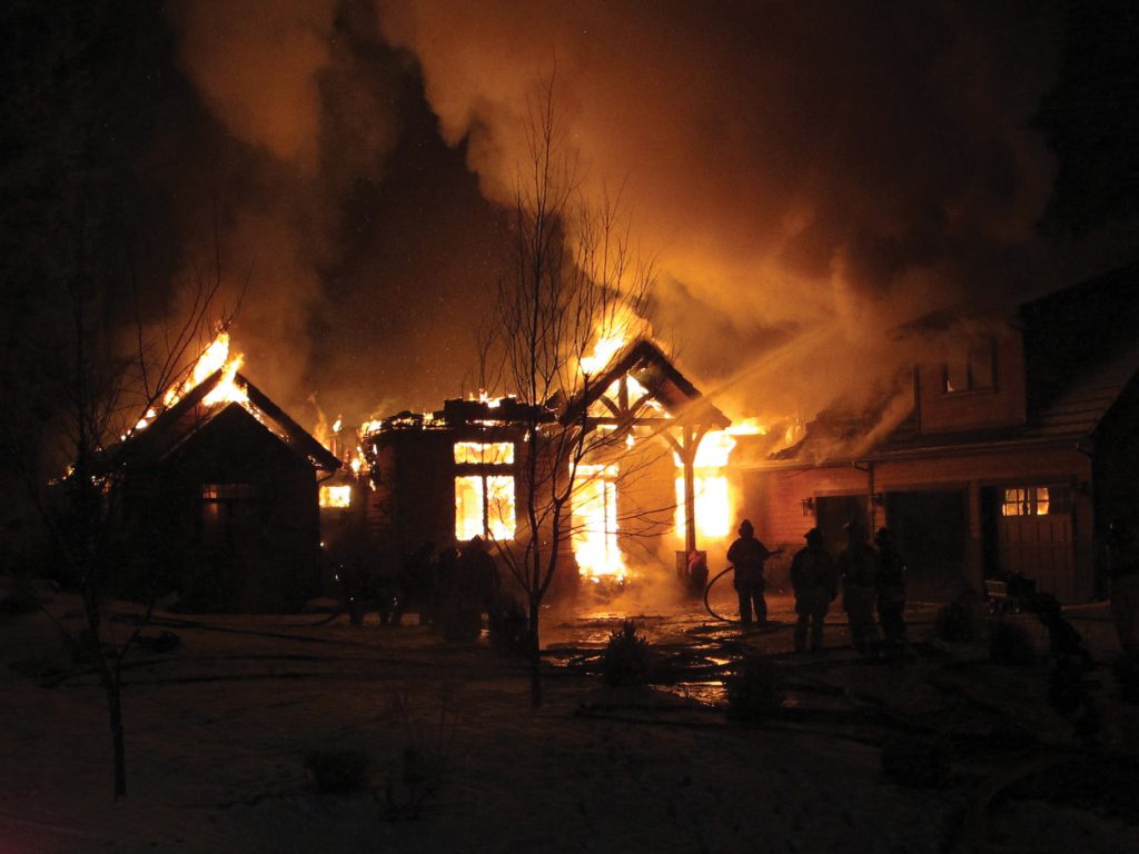 Photo of house on fire