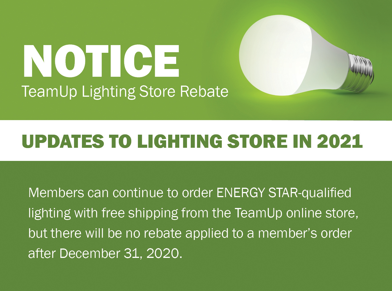 Lighting store update graphic