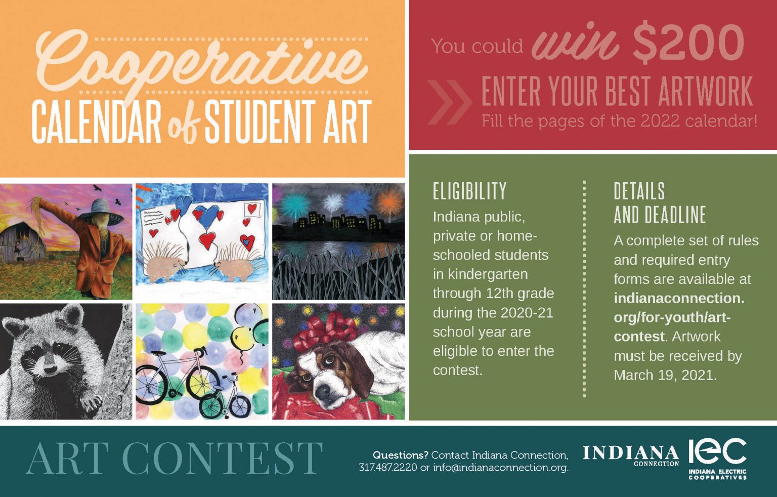 Enter the 2022 Cooperative Calendar of Student Art contest Indiana