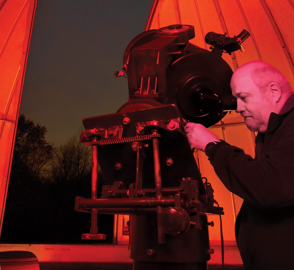 Keith Eberhardt with telescope