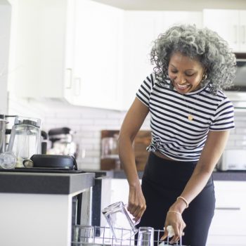Lady at dishwasher
