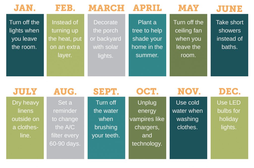 Energy efficiency calendar graphic