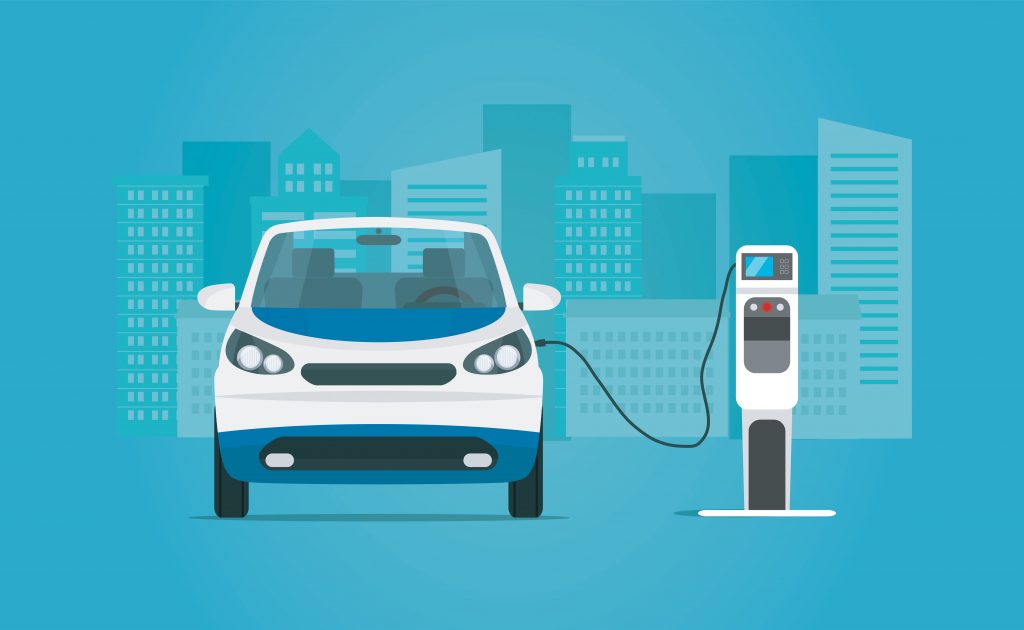 Illustration of EV car