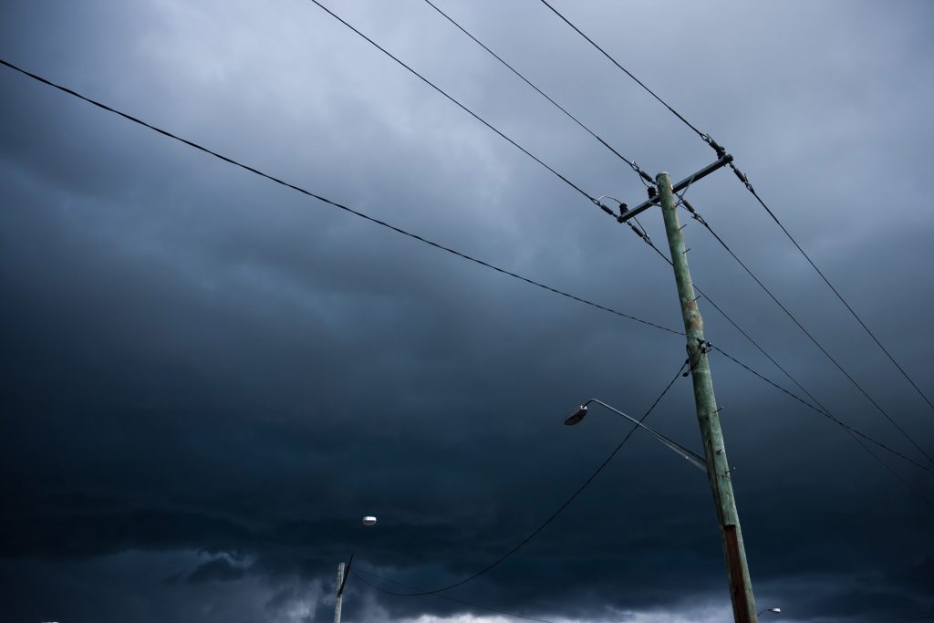 Power lines during a storm