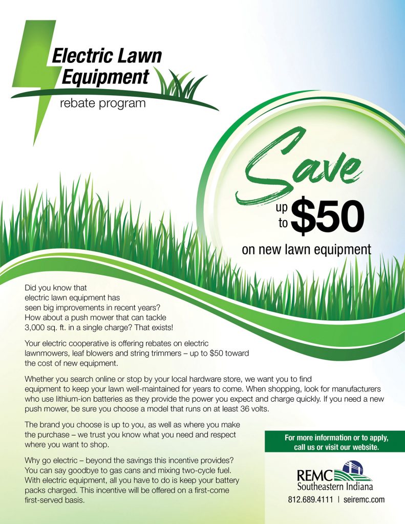 Electric Lawn Equipment rebate ad