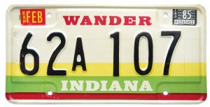 WANDER INDIANA license plate