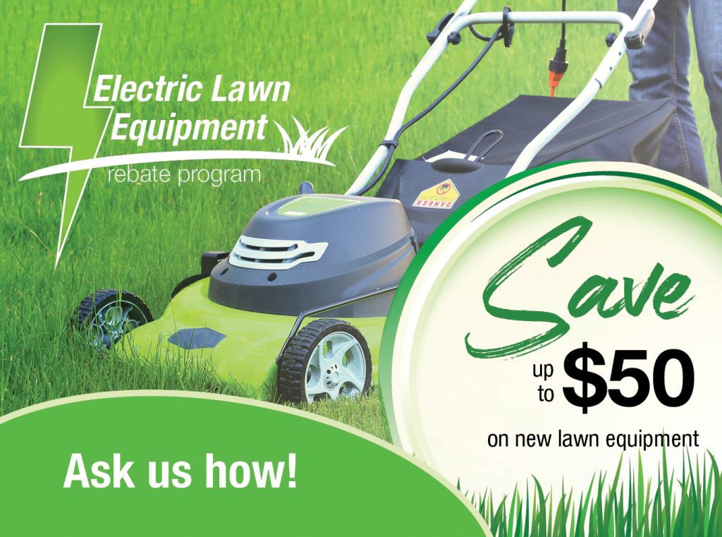 Electric Lawn Equipment Rebate ad