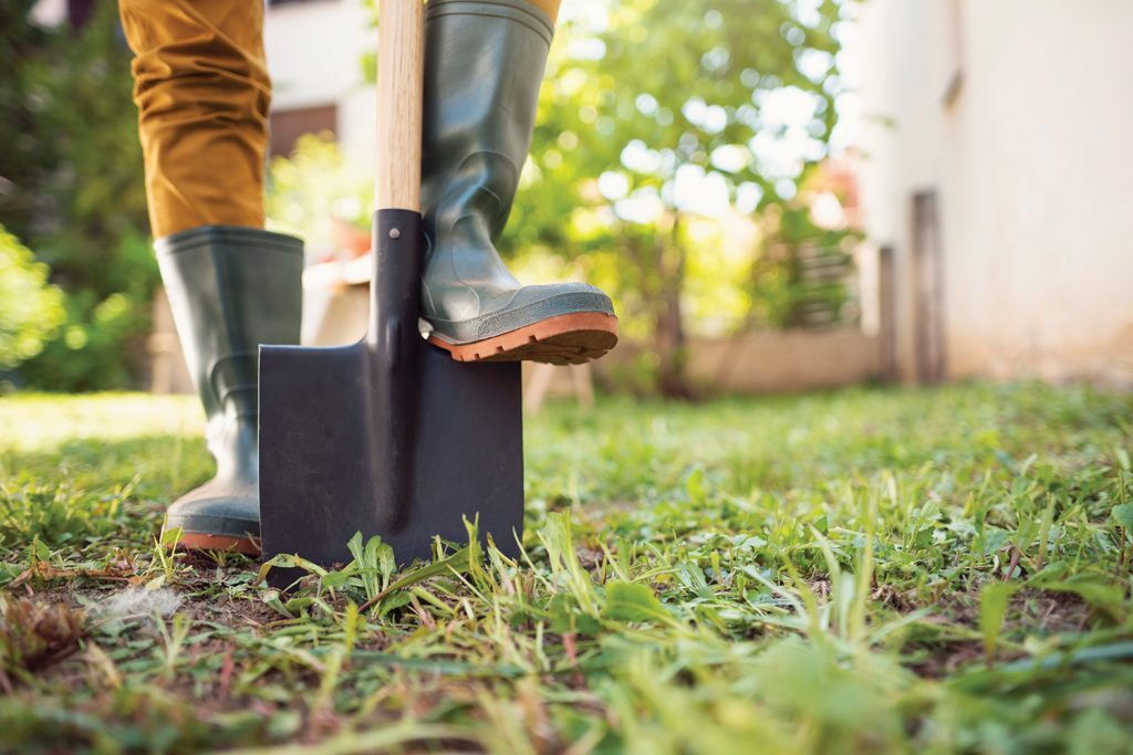 Person digging with a shovel