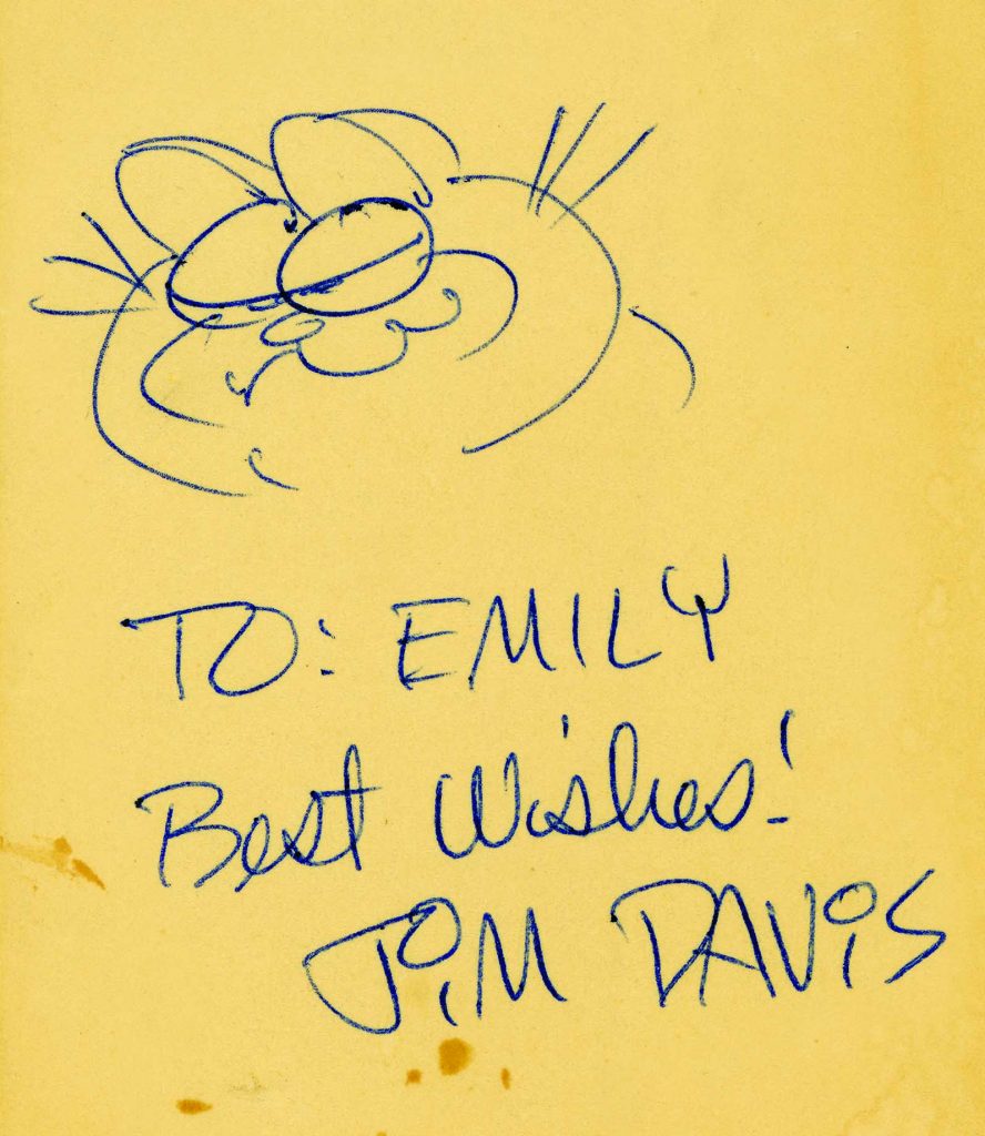 Note from Jim Davis to Emily