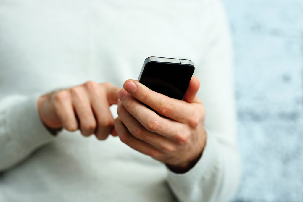 Man holding a smartphone