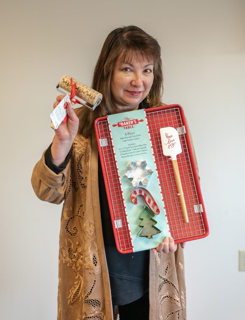 Emily with cookie baking items