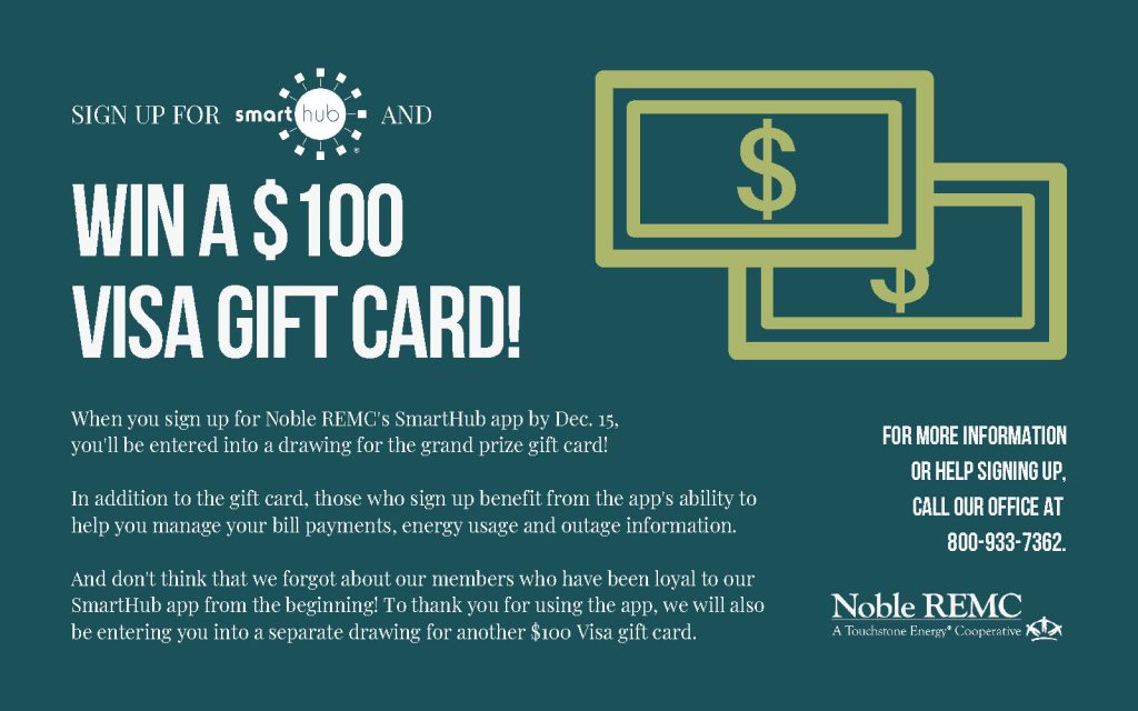Noble SmartHub Visa Gift Card Ad