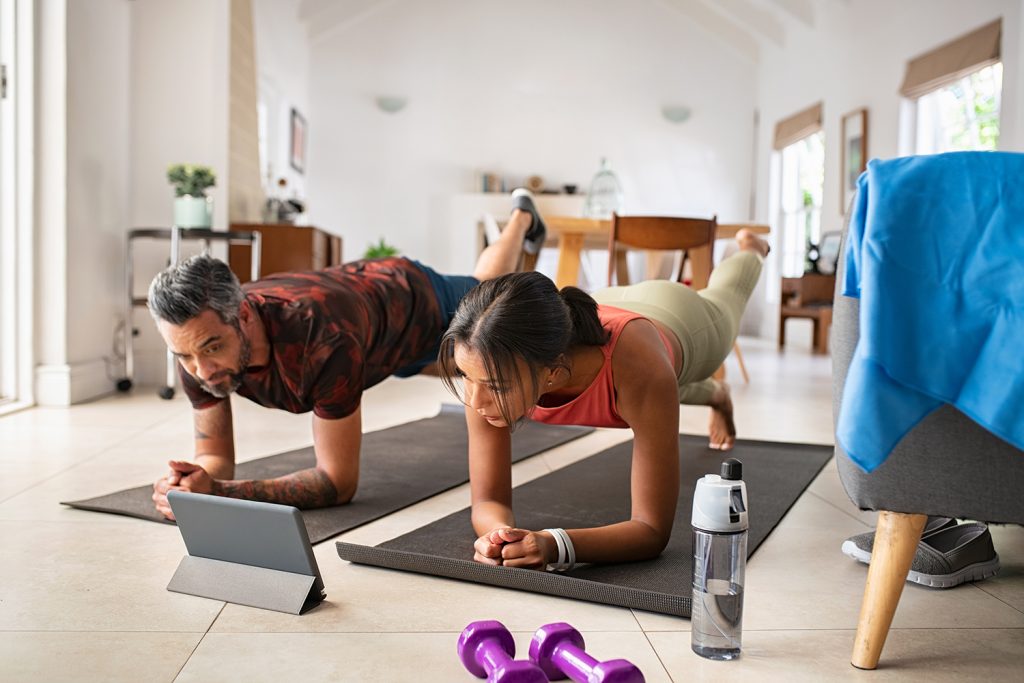 Couple working out