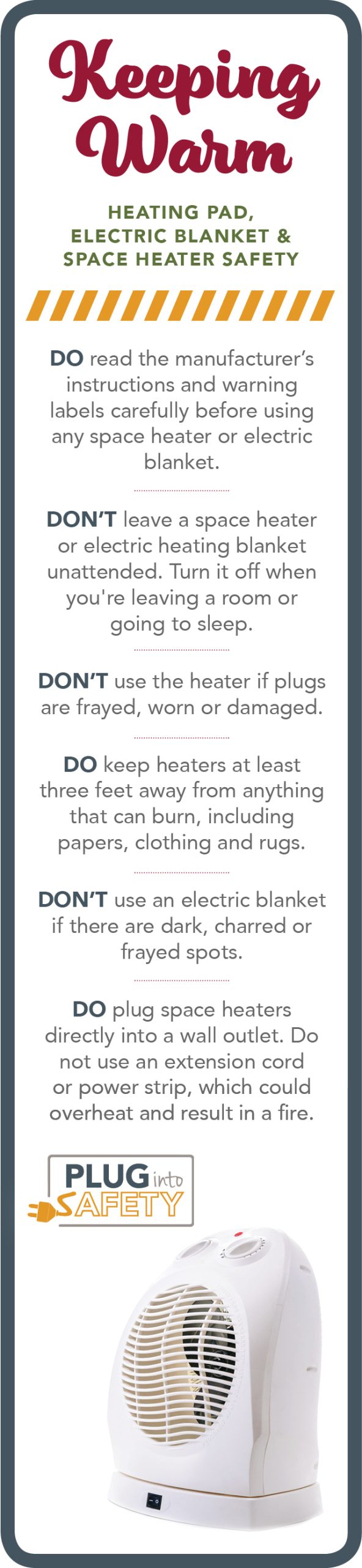 Space heater safety graphic
