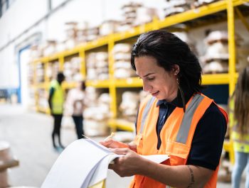 Person taking inventory