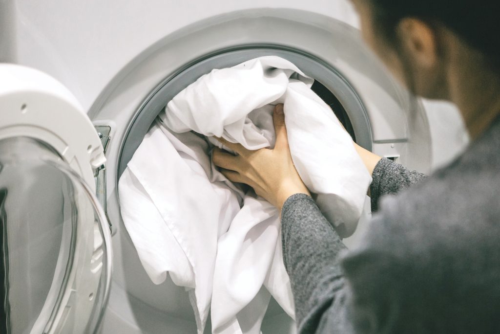 Person washing laundry