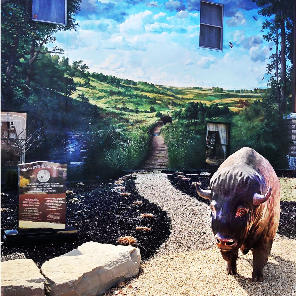 Bison mural in Osgood
