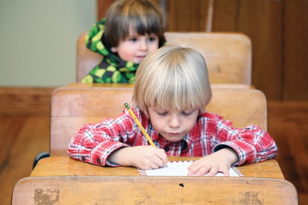 Kids writing letters to Santa 